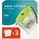 Oria Water Filter Jug 2.8L Capacity & 3 Months Evolve+ Filters, Green