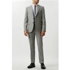 Slim Fit Light Grey Crosshatch Tweed Suit Jacket