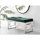 Cambridge Modern Soft Touch Velvet And Silver Metal Bench