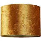 Mustard Shimmer Velvet 25cm Shade with Textured Floral Decor and Inner Lining