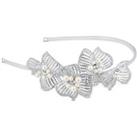 Statement 3D Pearl And Diamante Flower Headband - Gift Pouch