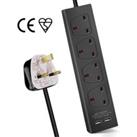 Outlet Extender with 1M Cable, 2 USB Ports and 4 Outlets