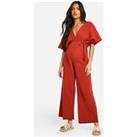Maternity Rope Belted Wide Leg Jumpsuit