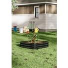 Black Square Galvanized Steel Planter Box Raised Garden Bed