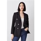 Stretch Cady Double Breasted Military Blazer