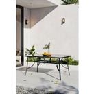 Rectangular Steel Garden Table with Parasol Hole