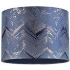Contemporary Drum Lamp Shade with Gold and Silver Metallic Decor
