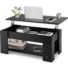 Lift Top Height Adjustable Coffee Table Side Table with Integrated Compartment