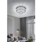 Elegant Double Layer Crystal Waterfall Round Ceiling Light