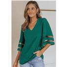 Flare Sleeve V Neck Loose Blouse