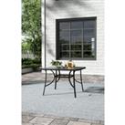 Square Garden Tempered Glass Patio Dining Table