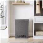 Large Grey Linen Laundry Baskets Washing Clothes Storage Folding Basket Hamper with Lid