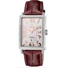 Glamour White Dial Leather Watch