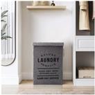 Foldable Home Linen Fabric Laundry Baskets Laundry Hamper with Lid and Rope Handles Grey