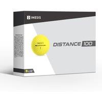 Golf Balls X12 - Inesis Distance 100 Yellow