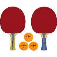 Set Of 2 Ttr 100 3* All-round Table Tennis Bats And 3 Ttb 100* 40+ Balls Orange