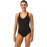 Women 1-Piece Swimsuit Swimwear Pearl Black Nabaiji