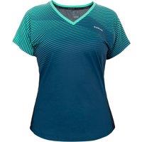 Women's Breathable V-neck Short-sleeved Padel T-shirt 500 - Blue/green