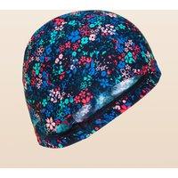 Mesh Swim Cap - Printed Fabric - Lib Blue Turquoise Pink