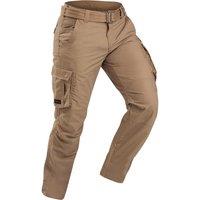 Men's Travel Trekking Cargo Trousers - Travel 100 Brown