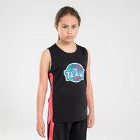 Kids' Sleeveless Basketball Jersey T500 - Black/pink