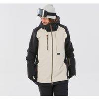 Men's Durable. Waterproof Snowboard Jacket Snb 900 Up - Beige And Black