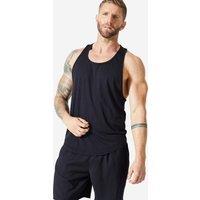 Men's Muscle Back Bodybuilding Stringer Tank Top - Smoky Black