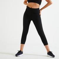 Women's Stretchy Fitness Cropped Bottoms - Smoky Black