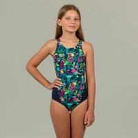 Girls One-piece Swimsuit Kamiye Print - Alg Blue/pink