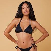 Women's Plain Sliding Triangle Bikini Swimsuit Top Mae - Black