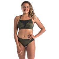 Women's Surfing Swimsuit Crop Top Double Flat Clasp Elise - Sparkle Gold