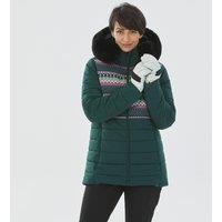 Women's Mid-length Warm Ski Jacket - 100 Patterned