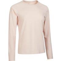 Women's Long-sleeved Fitness T-shirt 500 - Pink