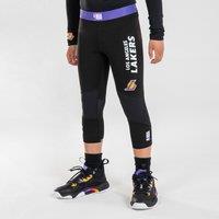 Kids' Basketball 3/4 Leggings 500 - NBA Los Angeles Lakers/black