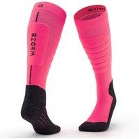 Adult Ski And Snowboard Socks 100 Plus - Black. Neon Pink And Black