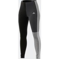 Women's Low-impact Fitness Leggings - Black/grey Colour Block