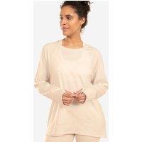 Long-sleeved Gentle Yoga Cotton T-shirt - Cream Beige