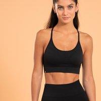 Women's Breathable Light Support Muscle Back Sports Bra - Black