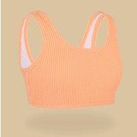 Girl's Swimsuit Crop Top Lana Texture 500 Melon