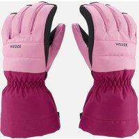 Kids Warm And Waterproof Ski Gloves 500 Pink