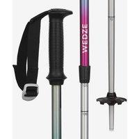 Kids Adjustable Ski Poles With Removable Straps 500 Safety - Multicoloured