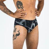 Second Life - Men's Swimming Briefs Slip900 Print All Ice Black White - Very Good