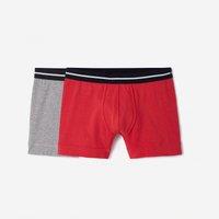 Men's Cotton Boxers Twin-pack - Grey/red