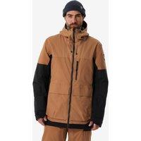 Men's Warm And Durable Snowboard Jacket Snb 500 Ziprotect -camel And Black