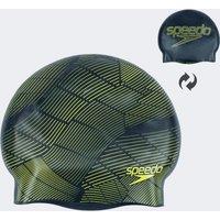 Speedo Drizzle Silicone Reversible Swimming Cap Black Yellow