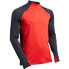 T500 Adult 1/2 Zip Football Training Sweatshirt - Carbon Grey/red