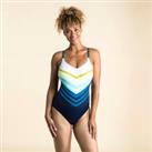 Women's 1-piece Swimming Swimsuit Lila Sharp - Navy