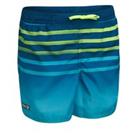 Kids Swim Shorts 100 - Striped Turquoise