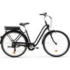 Fully-equipped. V-brake. Low Frame Electric City Bike. Black