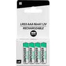 Pack Of 4 AAA Rechargeable Batteries - NiMH 800mah